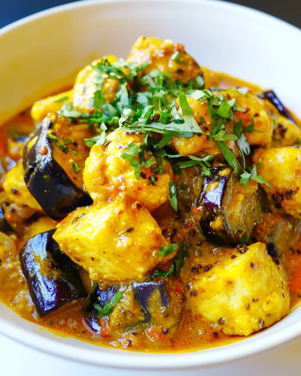 Easy Eggplant and Cauliflower Curry with Tofu recipe photo