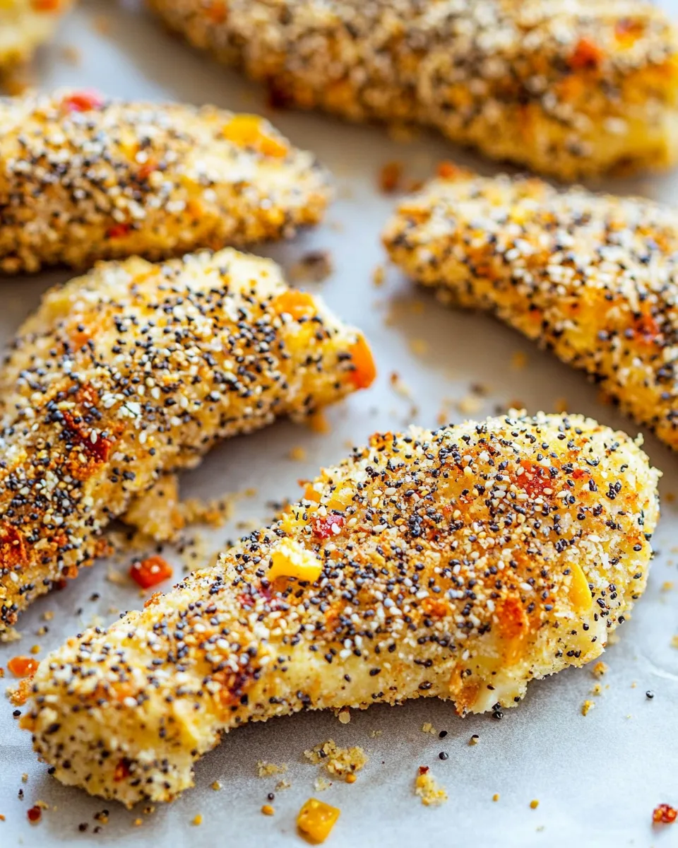 Delicious Everything Bagel Baked Chicken Tenders plate image