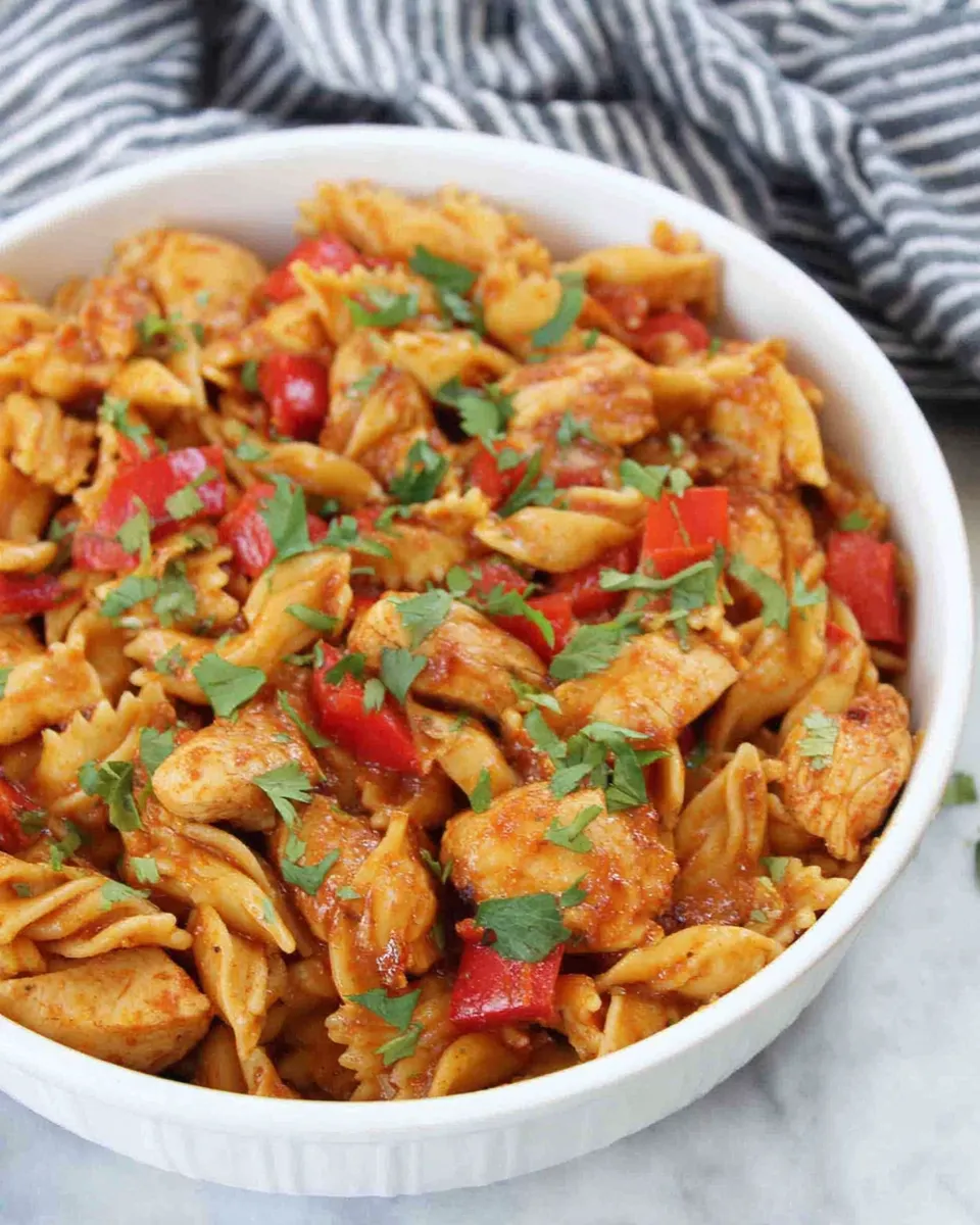 Classic Fajita Chicken and Enchilada Pasta dish photo