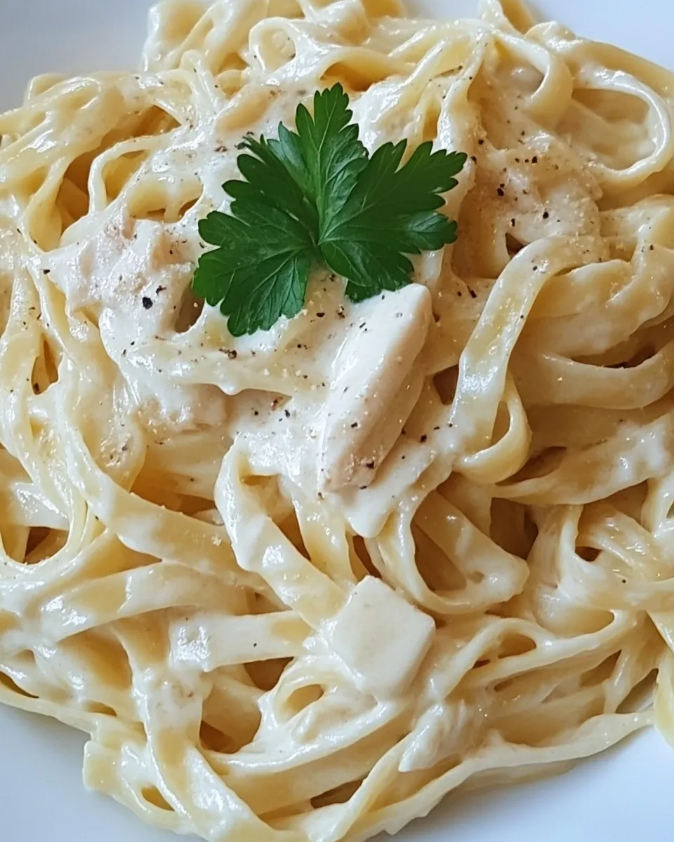 Delicious Fettuccine Alfredo with Fresh Pasta plate image