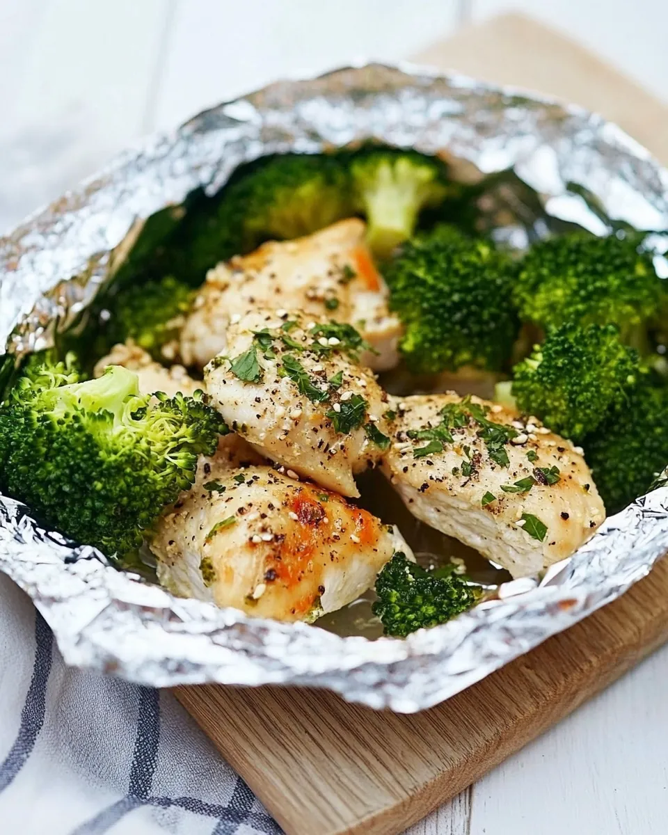 Easy Foil Baked Chicken and Broccoli recipe photo