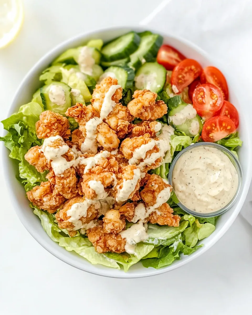 Delicious Fried Chicken Salad plate image