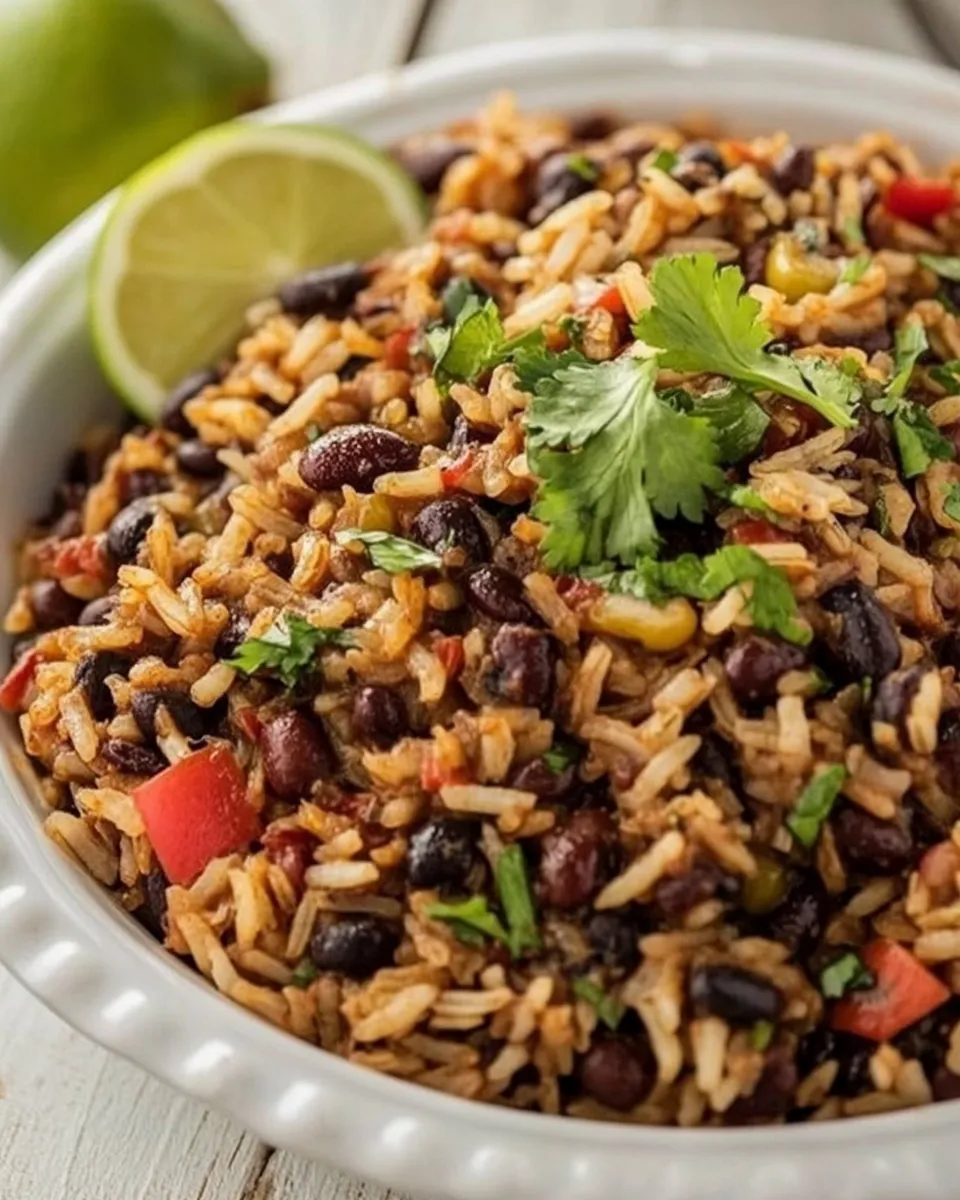delicious Gallo Pinto (Costa Rican Beans and Rice) shot