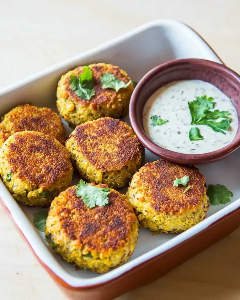 Homemade Garbanzo Beans Croquettes with Tahini Sauce photo