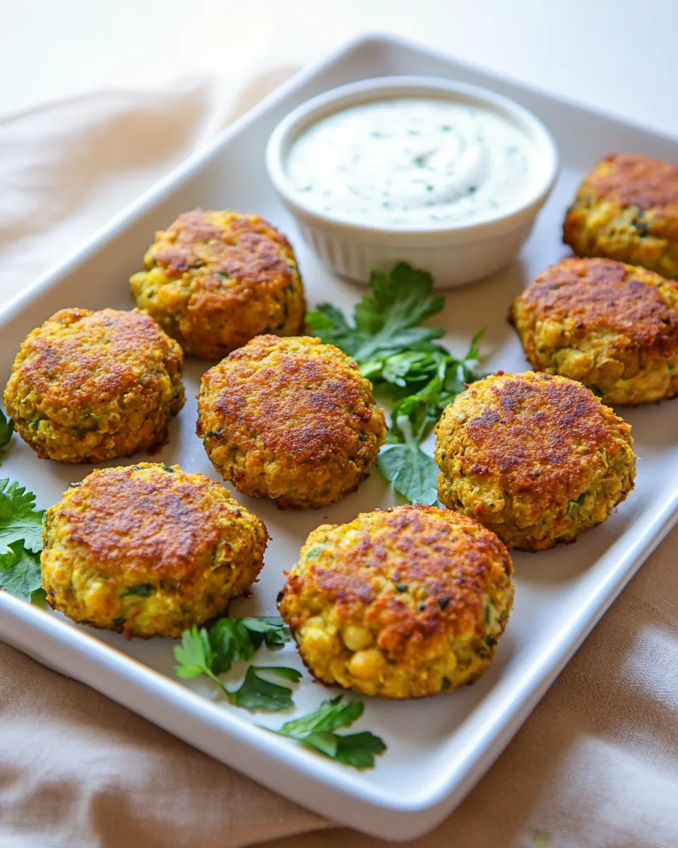 Easy Garbanzo Beans Croquettes with Tahini Sauce recipe photo