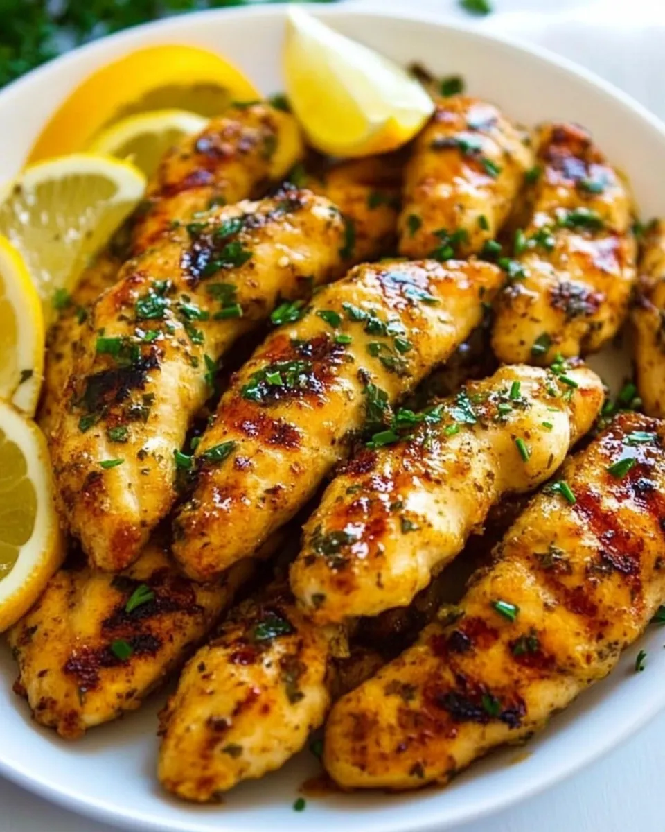 Delicious Garlic Butter Chicken Tenders plate image