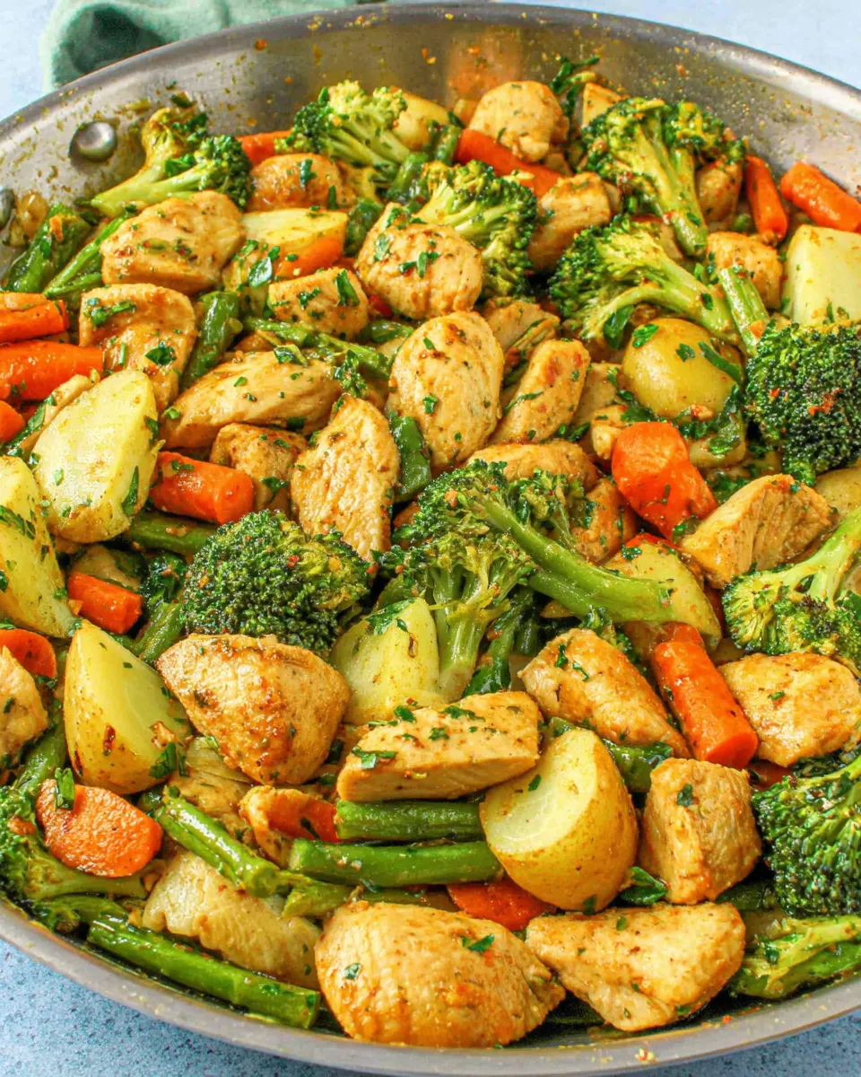 Homemade Garlic Butter Chicken Vegetable Skillet photo