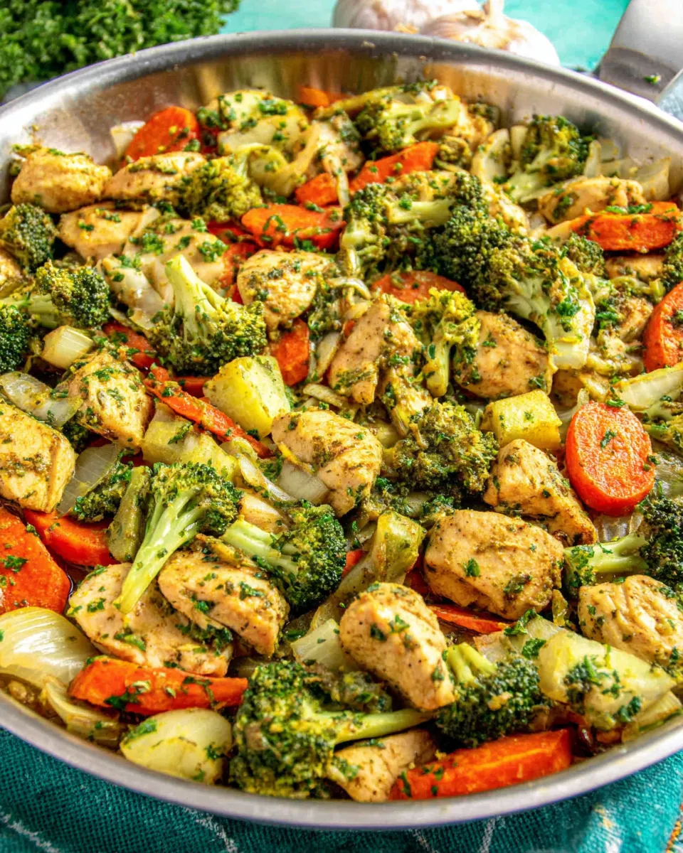 Classic Garlic Butter Chicken Vegetable Skillet image