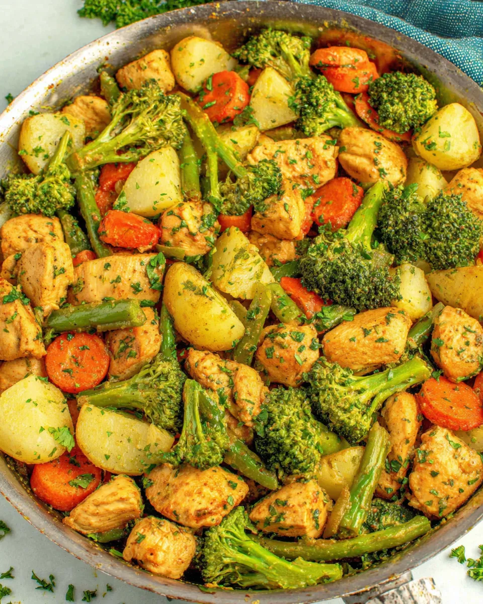 Delicious Garlic Butter Chicken Vegetable Skillet dish photo