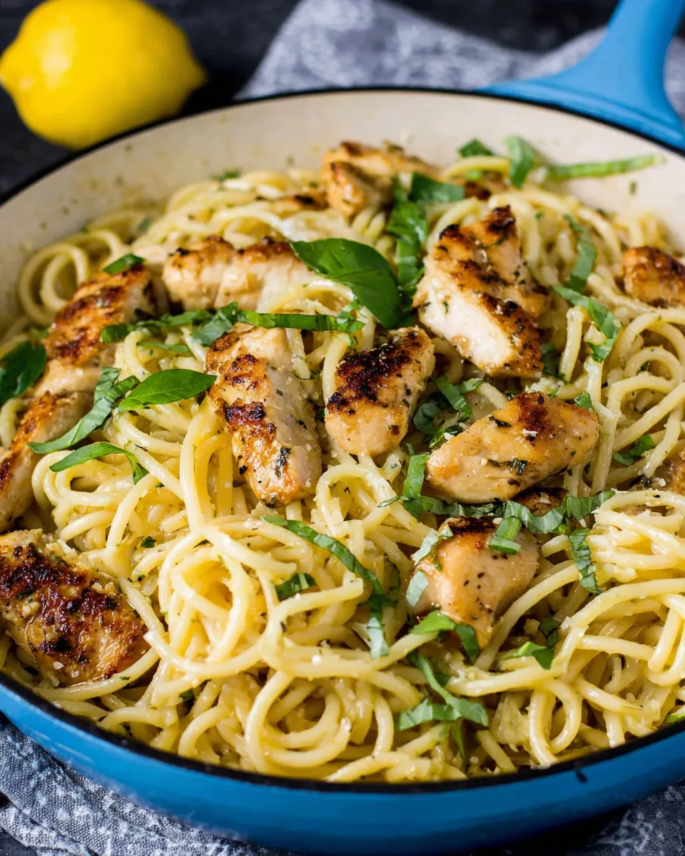 Homemade Garlic Butter Pasta with Garlic Chicken recipe photo