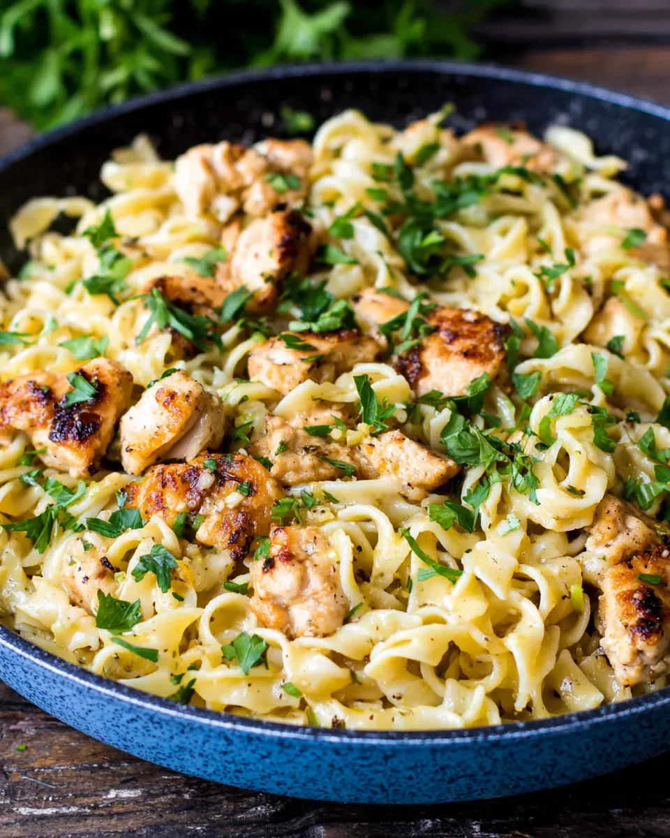 Classic Garlic Butter Pasta with Garlic Chicken dish photo
