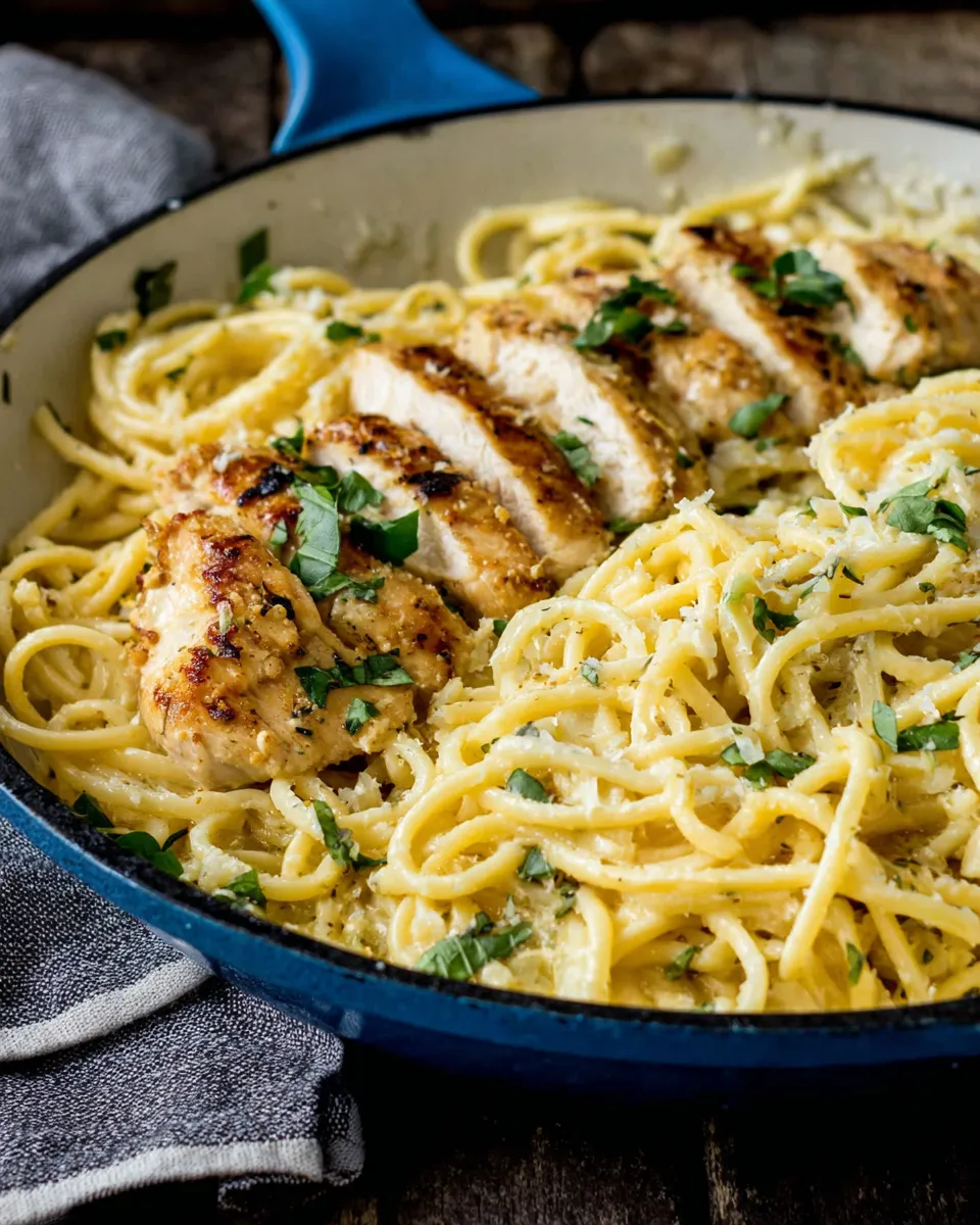 Delicious Garlic Butter Pasta with Garlic Chicken picture