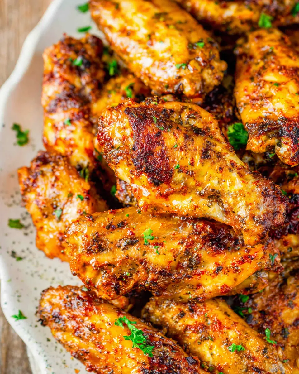 Easy Garlic Chicken Wings food shot