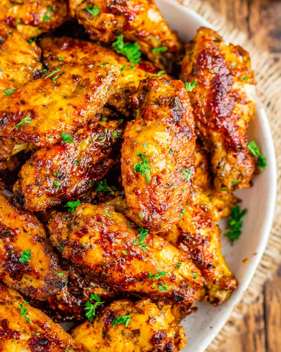 Delicious Garlic Chicken Wings plate image