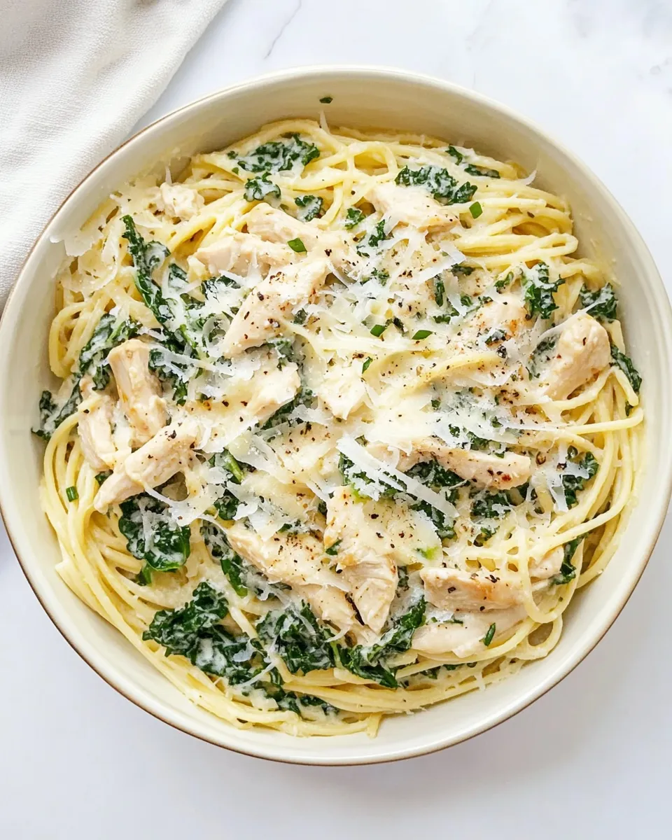 homemade Garlic Chicken & Kale Spaghetti photo