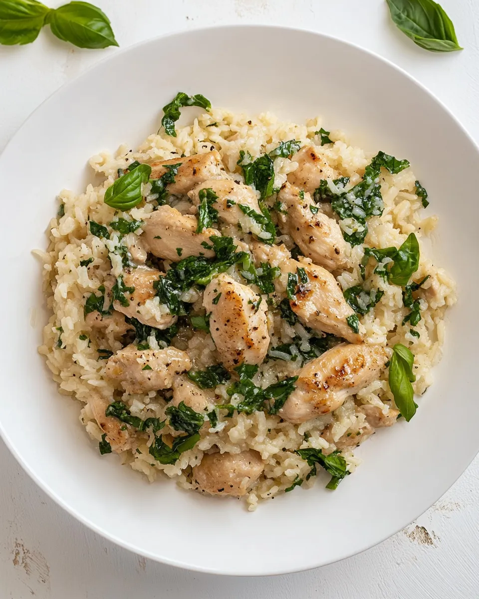 Easy Garlic Chicken and Rice plate image