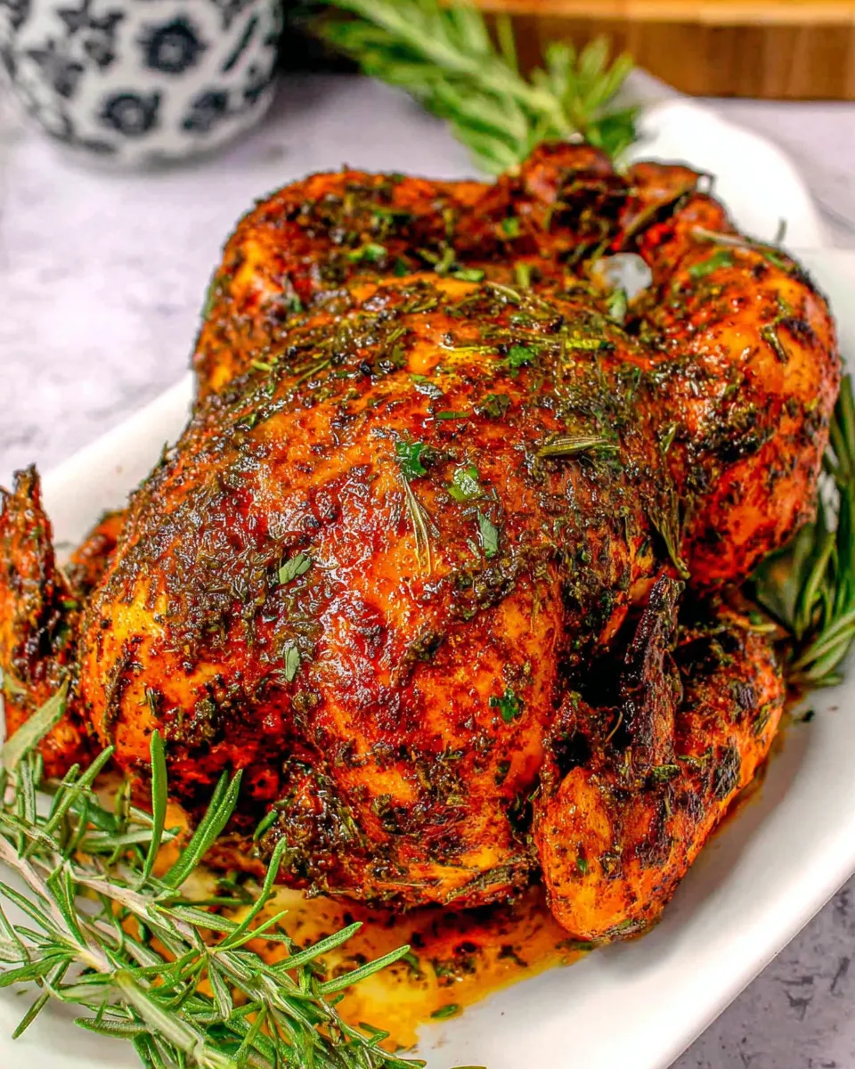 Easy Garlic Herb Butter Roasted Chicken food shot