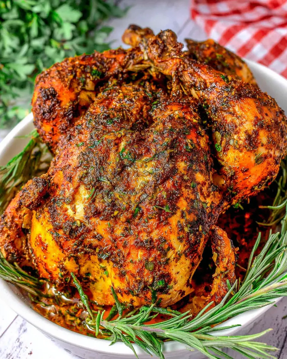 Delicious Garlic Herb Butter Roasted Chicken plate image