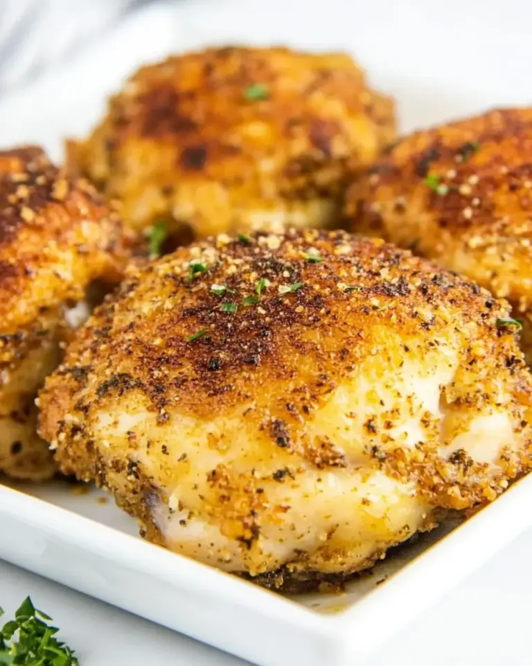Homemade Garlic Parmesan Chicken Thighs (Crispy!) photo