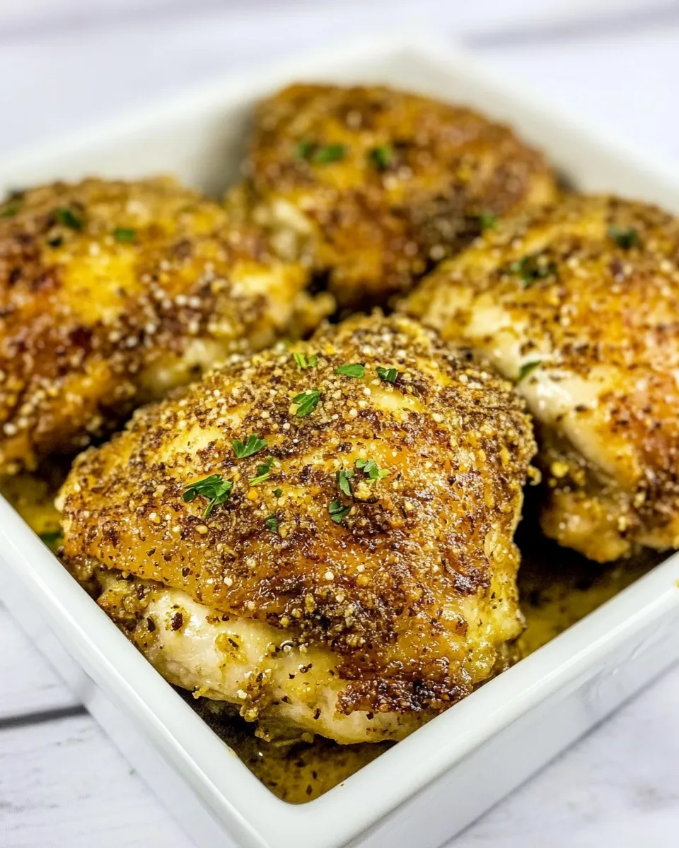 Easy Garlic Parmesan Chicken Thighs (Crispy!) recipe image