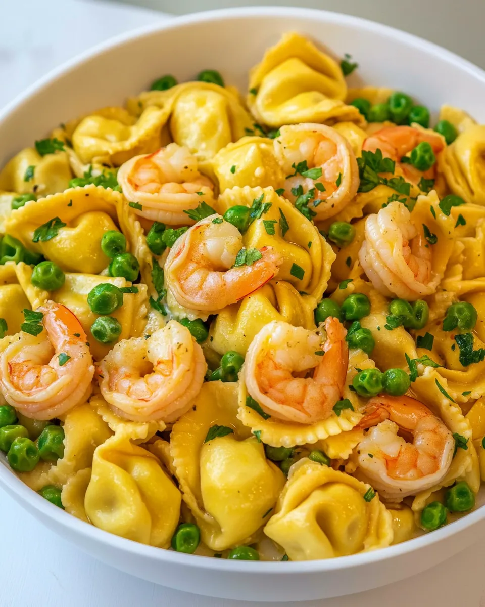 Delicious Garlic Shrimp Tortellini plate image