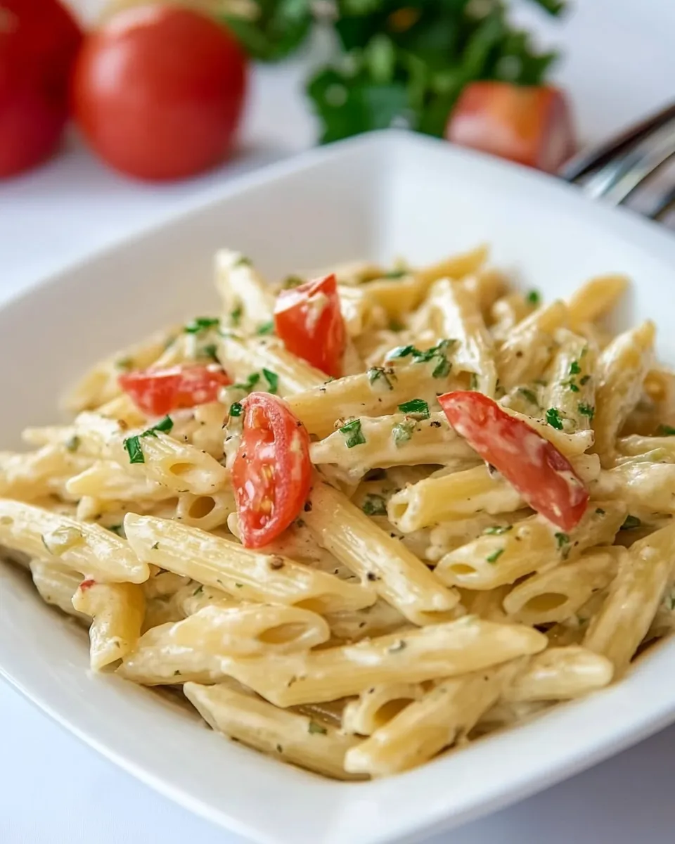 Homemade Garlic and Herb Penne Pasta photo