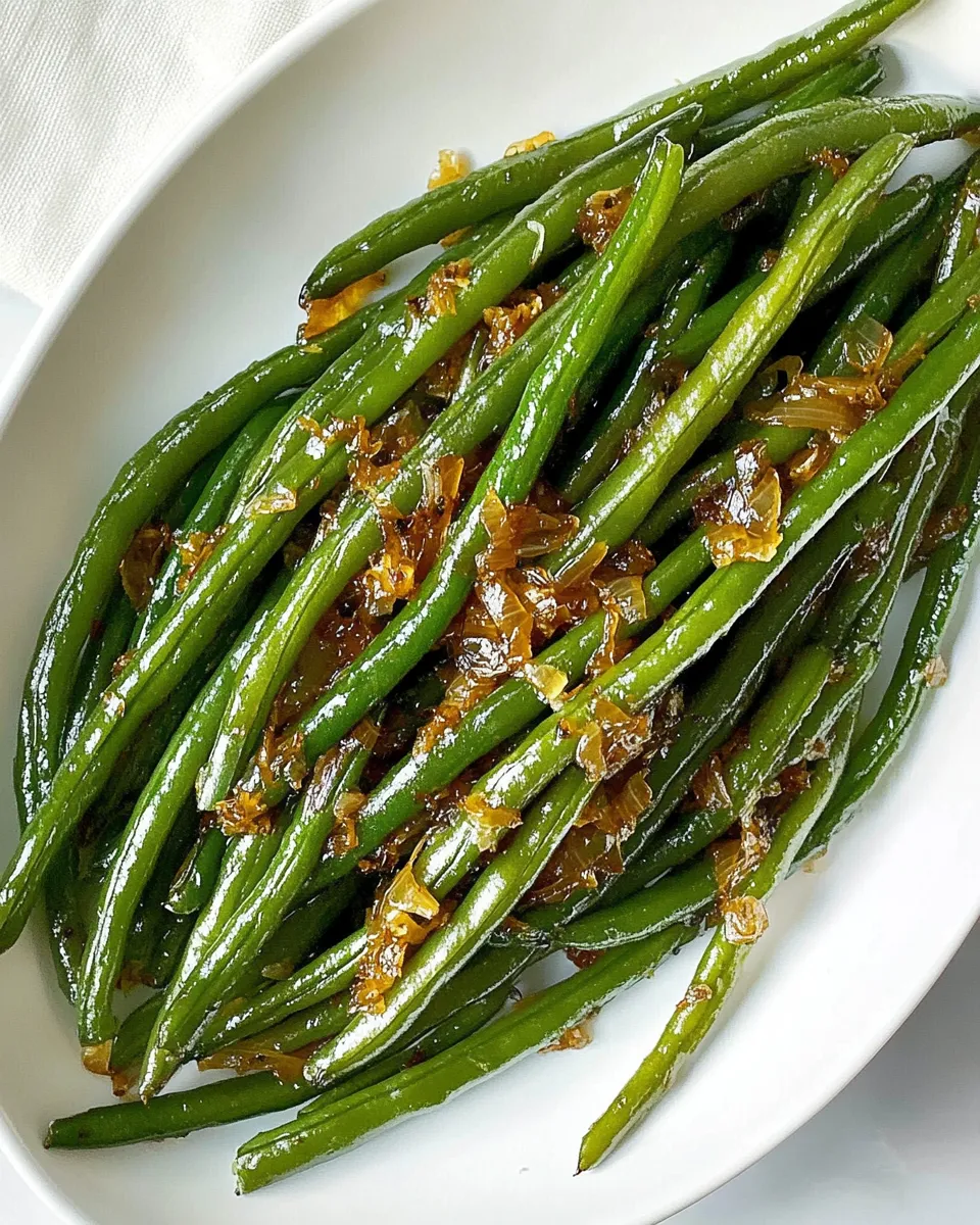 Classic Garlicky Green Beans with Caramelized Shallots image