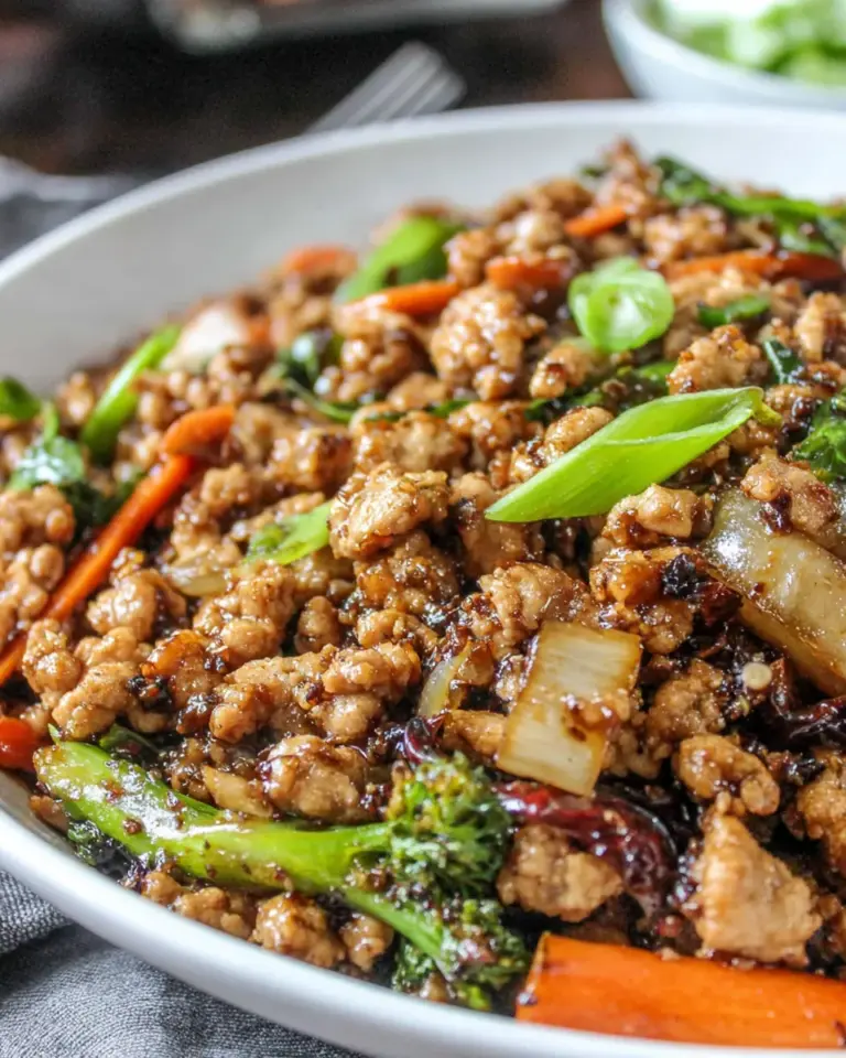 Homemade Ginger Sesame Ground Chicken Stir Fry photo