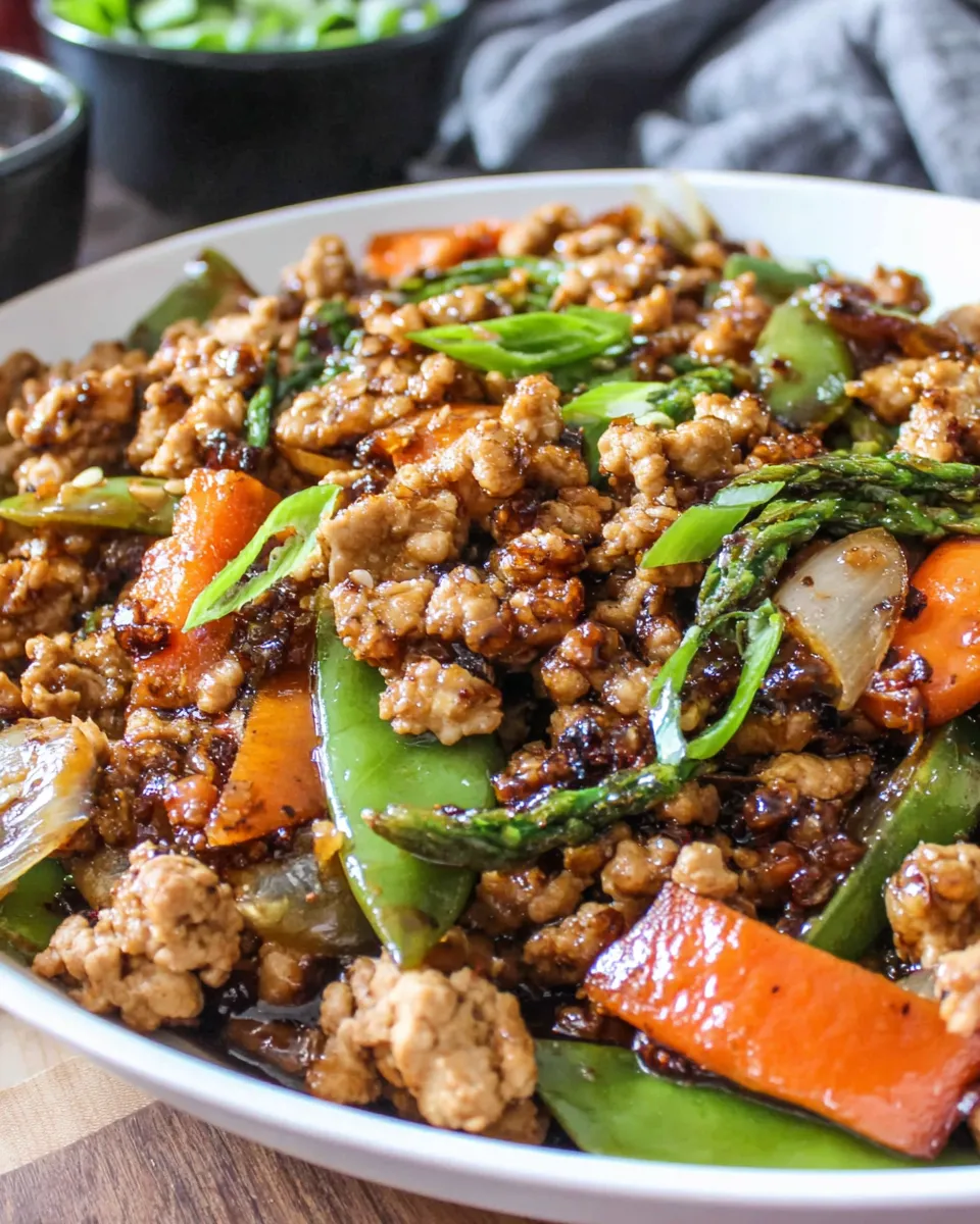 Classic Ginger Sesame Ground Chicken Stir Fry image