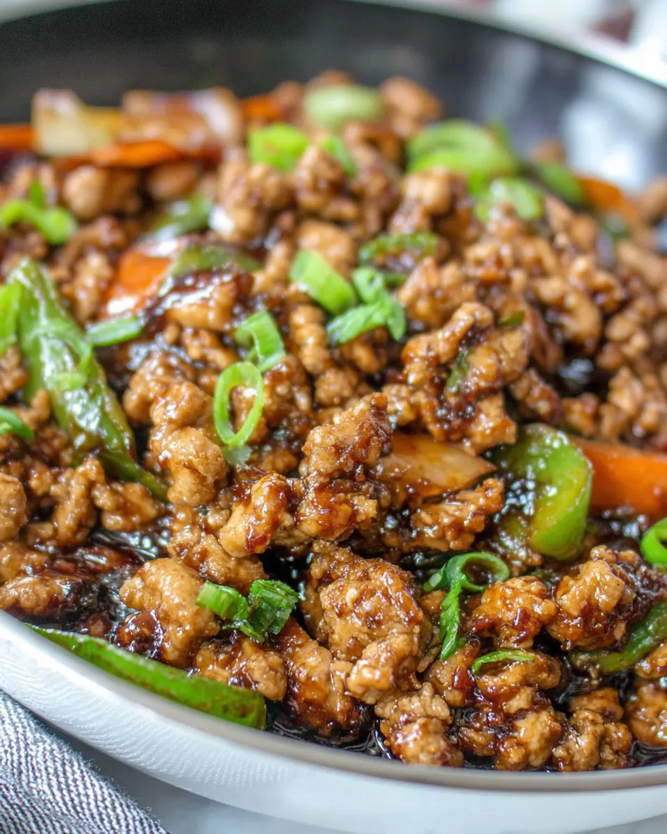 Delicious Ginger Sesame Ground Chicken Stir Fry dish photo