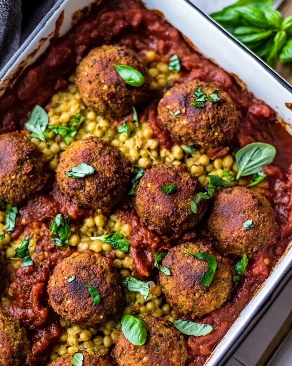 delicious Gluten-Free Vegan Chickpea Meatballs With Tomato Sauce dish photo