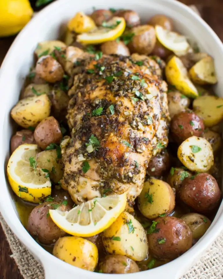 Homemade Greek Slow Cooker Lemon Chicken and Potatoes photo