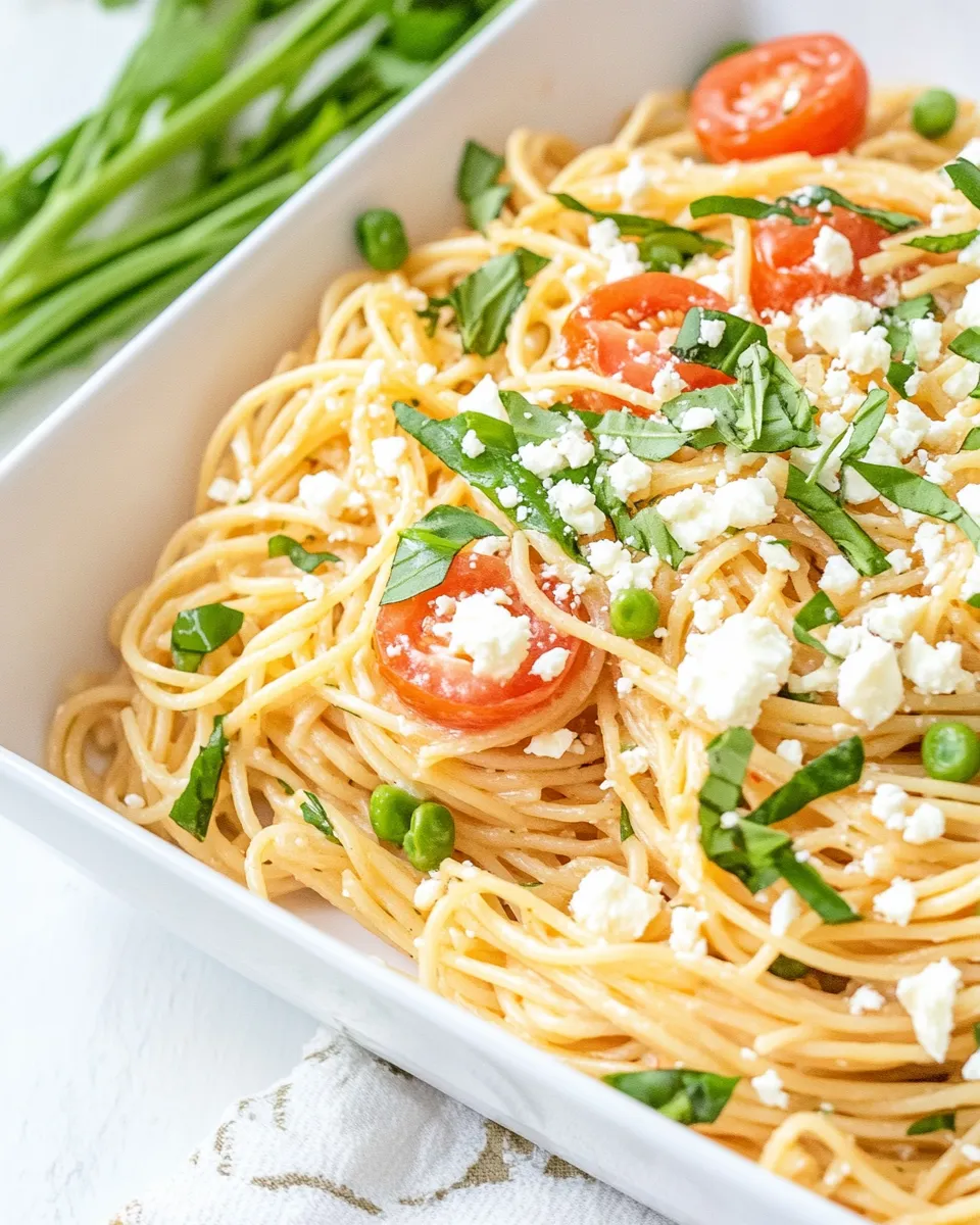 Homemade Greek Spaghetti with Tomatoes and Feta photo