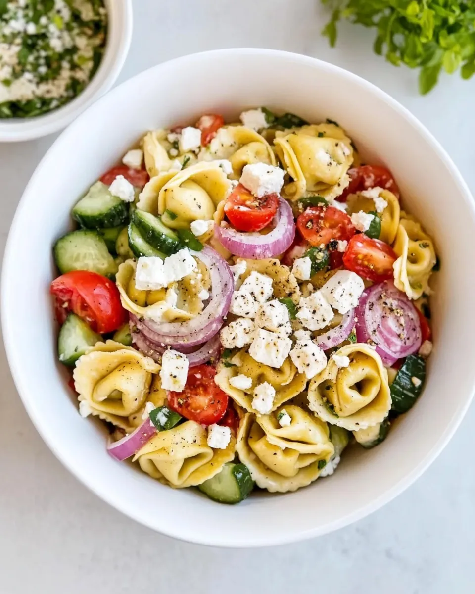 Classic Greek Tortellini Salad recipe image