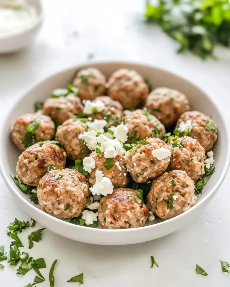Homemade Greek Turkey Meatballs With Feta photo