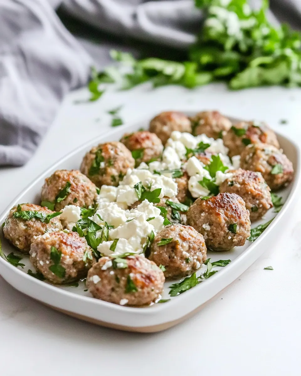 Classic Greek Turkey Meatballs With Feta image