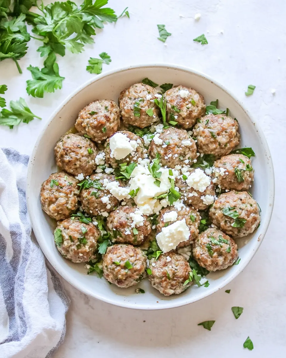 Easy Greek Turkey Meatballs With Feta recipe photo