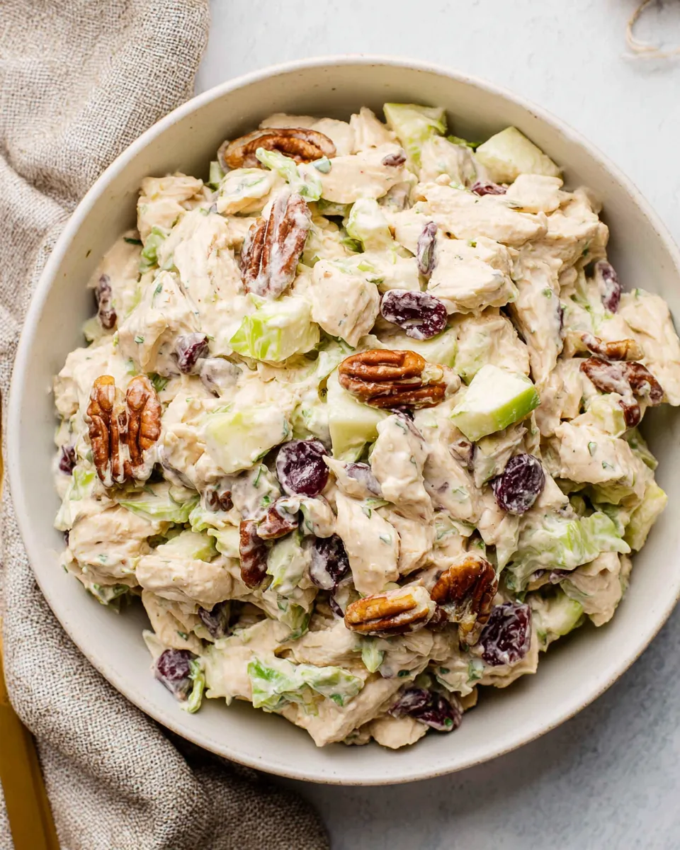 Delicious Greek Yogurt Chicken Salad with Toasted Pecans and Apples plate image