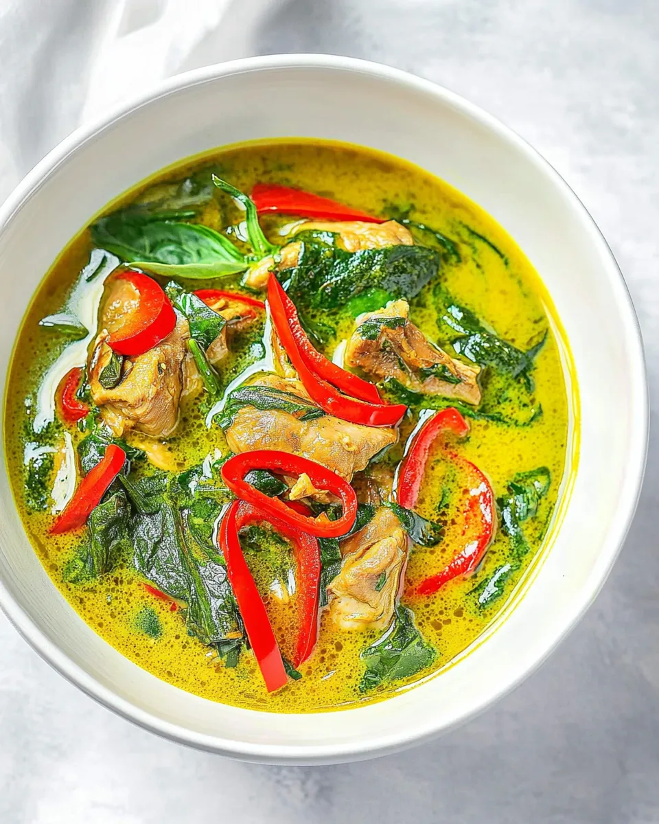 Easy Green Chicken Curry dish photo