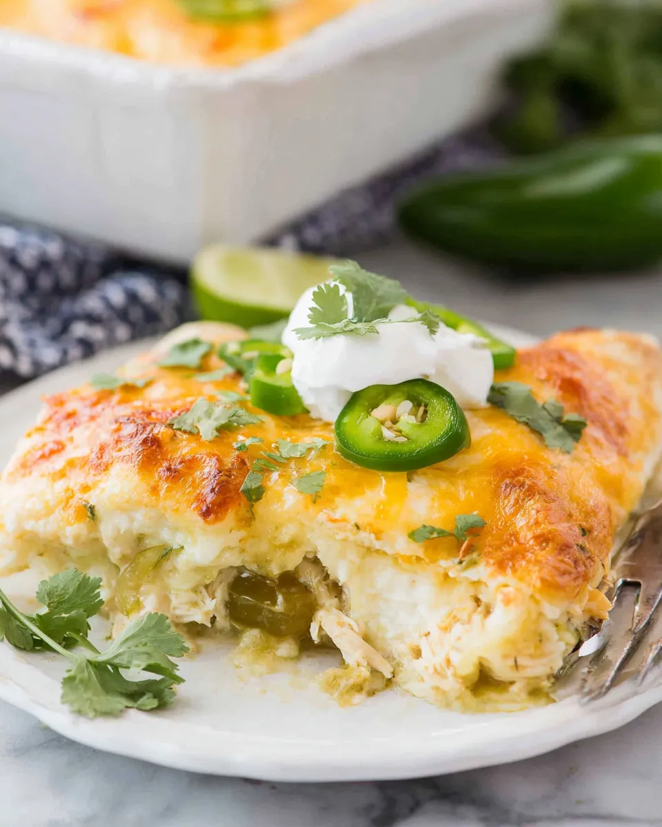 Delicious Green Chicken Enchiladas Recipe dish photo