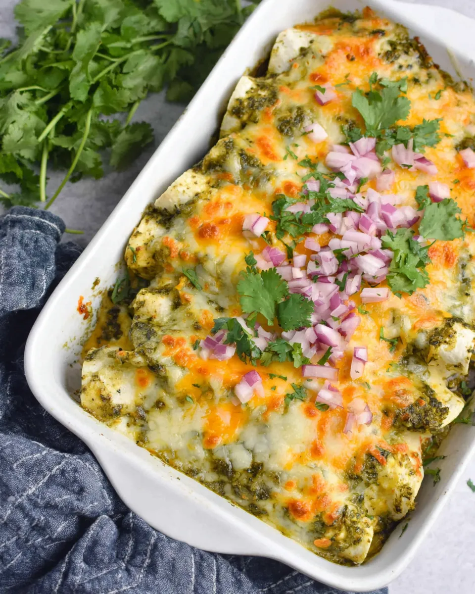 Easy Green Chicken Enchiladas (With Salsa Verde) recipe image