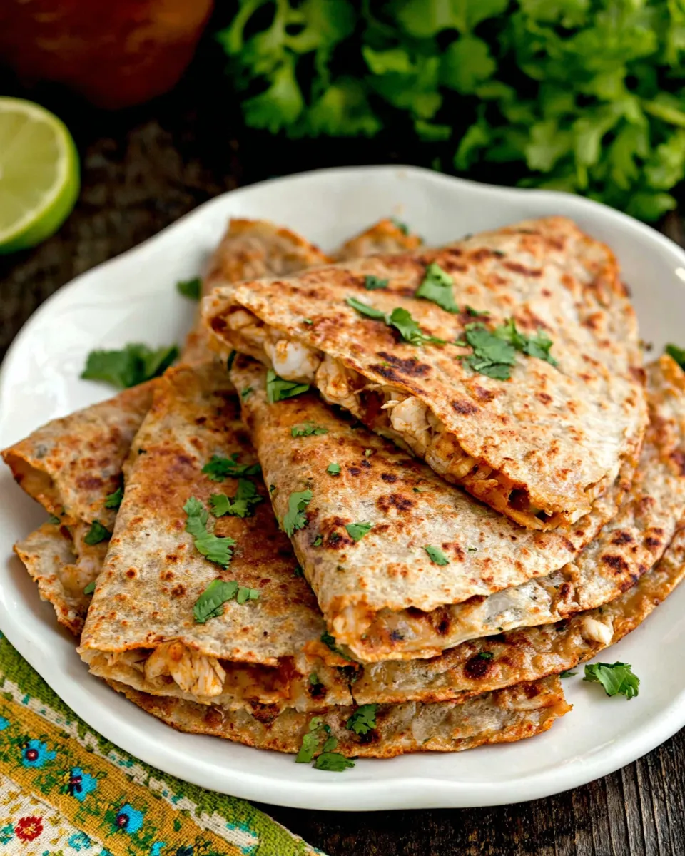 Homemade Green Chile Chicken Quesadillas recipe photo