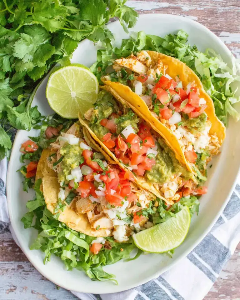 Homemade Green Chile Slow Cooker Chicken Tacos photo