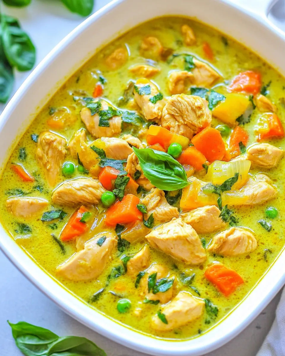 Easy Green Thai Chicken Coconut Curry dish photo