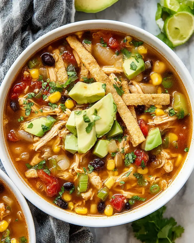 Homemade Grilled Chicken Tortilla Soup recipe photo