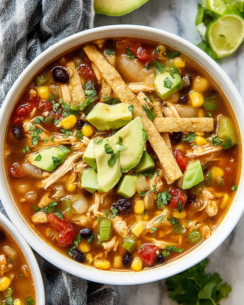 Homemade Grilled Chicken Tortilla Soup recipe photo