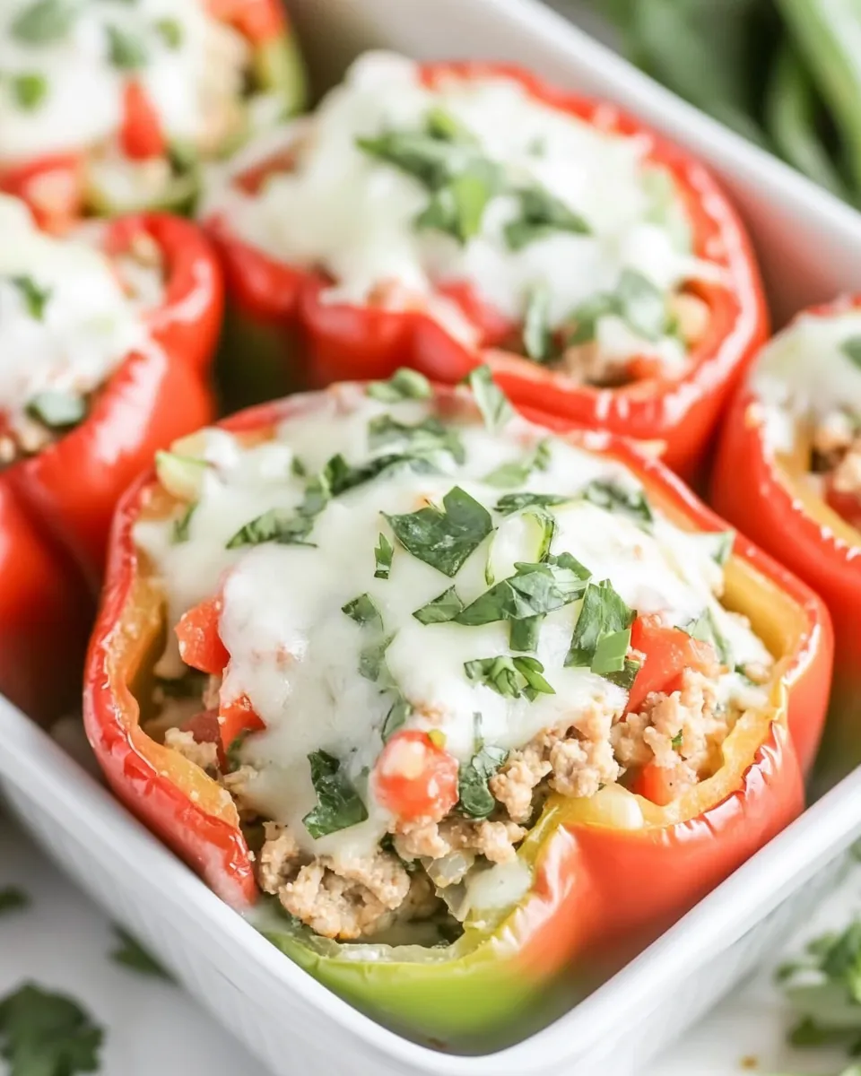 Classic Ground Chicken Stuffed Peppers recipe image