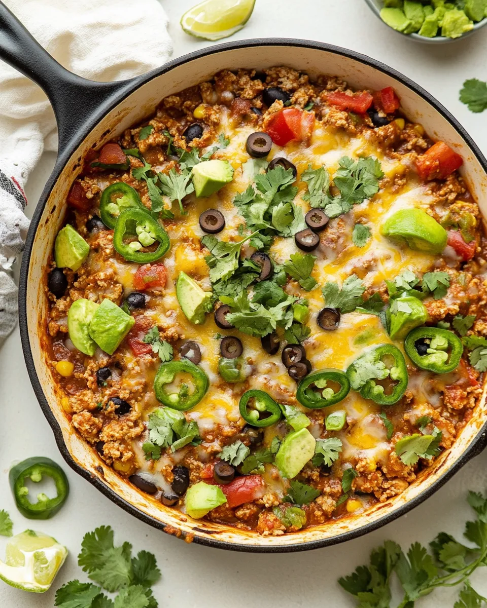 Classic Ground Turkey Enchilada Skillet image