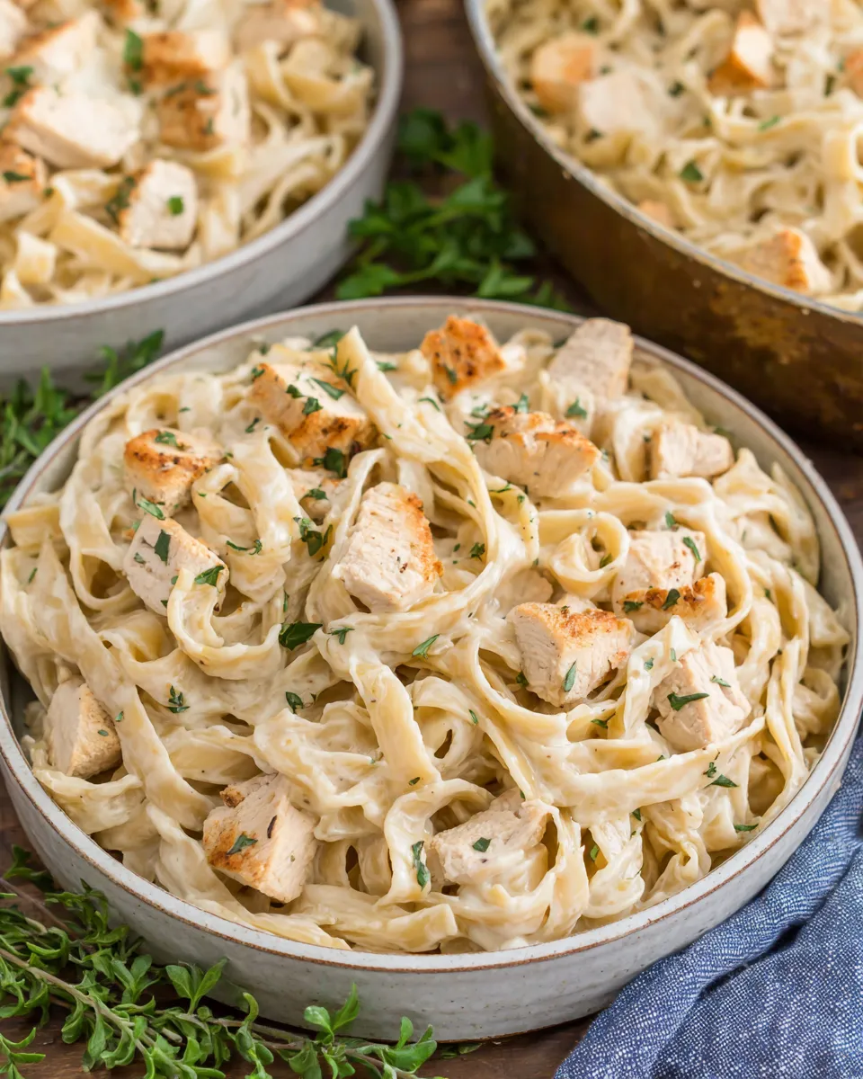 Delicious Healthy Chicken Fettuccine Alfredo image