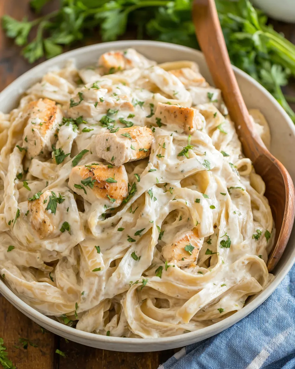 Homemade Healthy Chicken Fettuccine Alfredo recipe photo